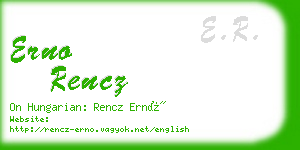 erno rencz business card